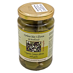 Oliven Grønne hvidløg Græsk økologisk 320 gr fra Rømer thumbnail