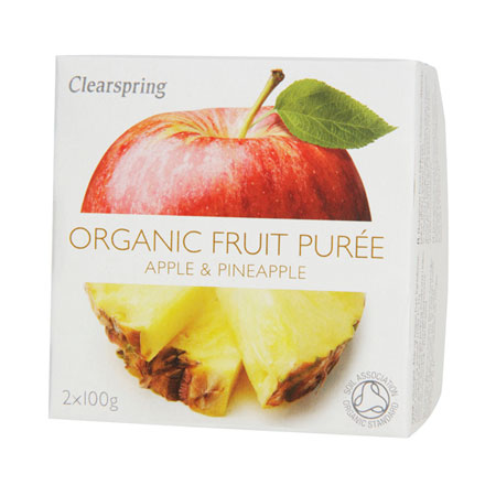 Frugtpuré Ananas/æble økologisk fra Clearspring thumbnail