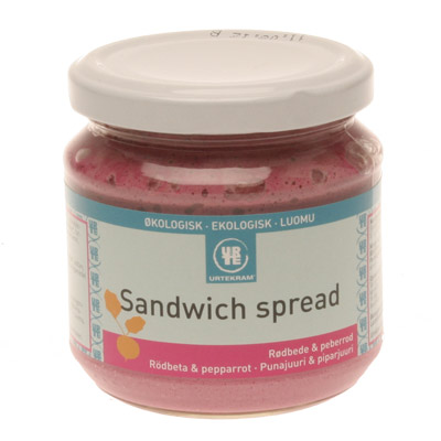 Se Sandwich spread rødbeder/peberrod økologisk 180ml fra Urtekram hos Helsehelse.dk