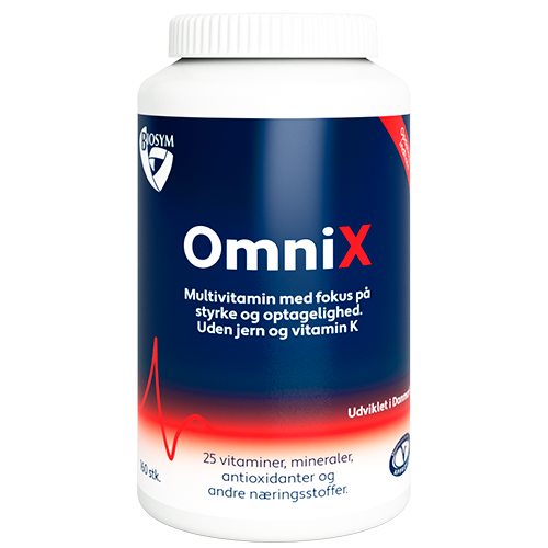 Se Biosym OmniX uden jern og k-vitamin (175 tabletter) hos Helsehelse.dk