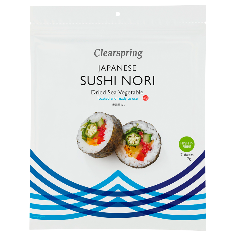 Nori sushi plader (perforeret) - ristet 17gr fra Clearspring thumbnail