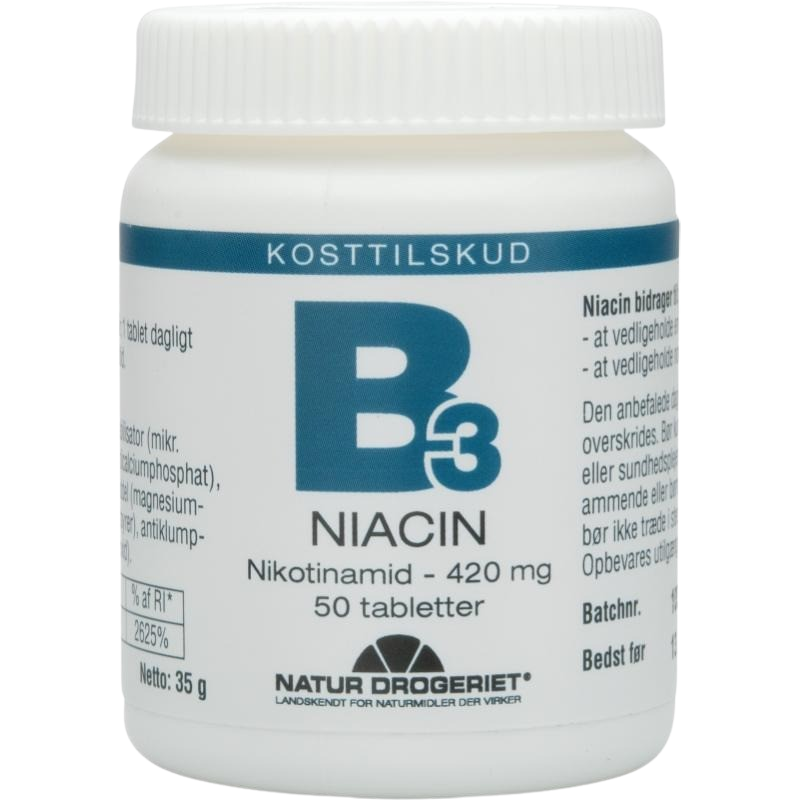 Billede af Natur Drogeriet B3 Niacin (nikotinamid) 420 mg (50 tabletter)