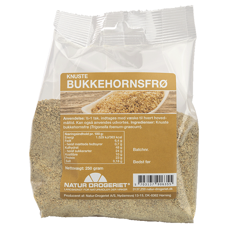 4: Bukkehornsfrø knust 250gr fra Naturdrogeriet