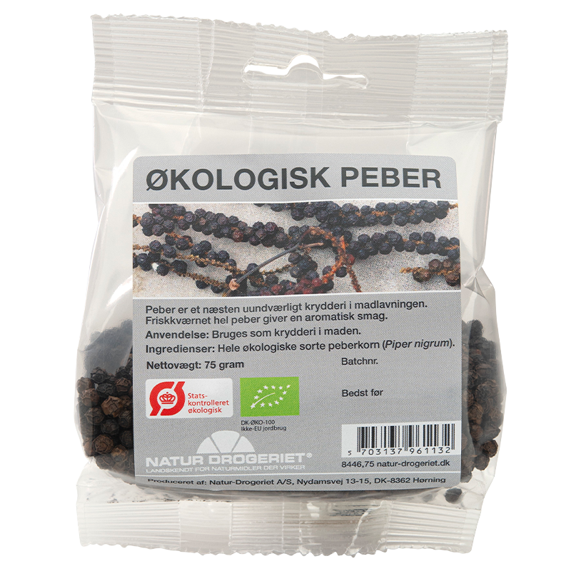 Peber sort hel økologisk 75gr fra Naturdrogeriet thumbnail