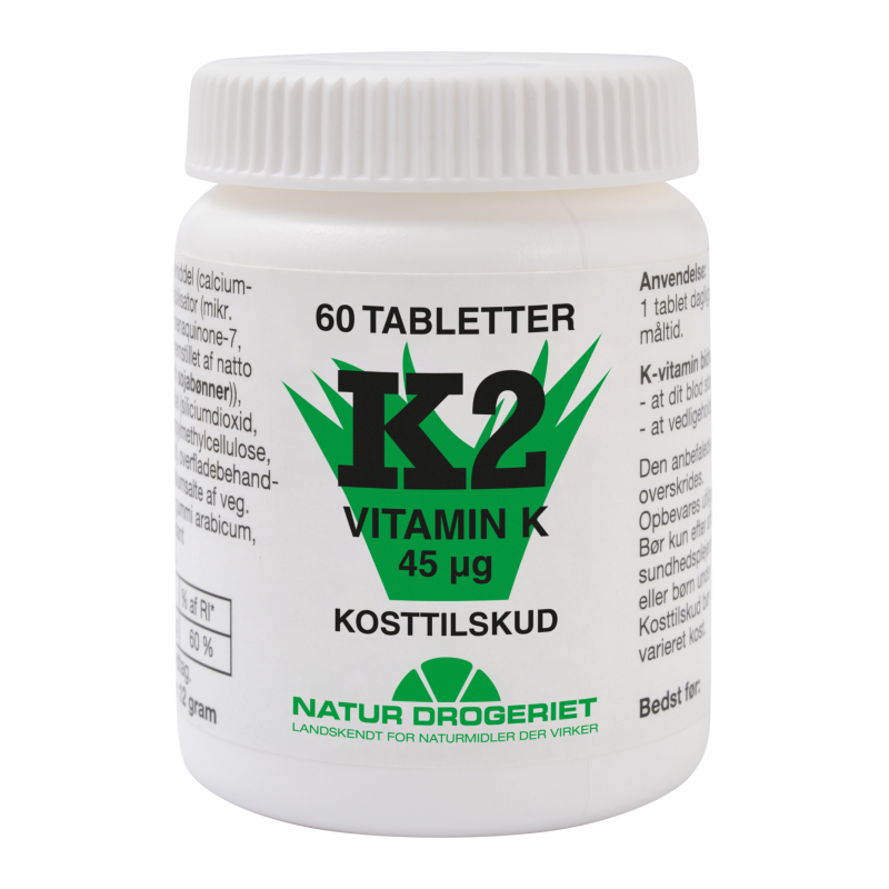 K2 Vitamin 45ug 60 Tab Fra Naturdrogeriet