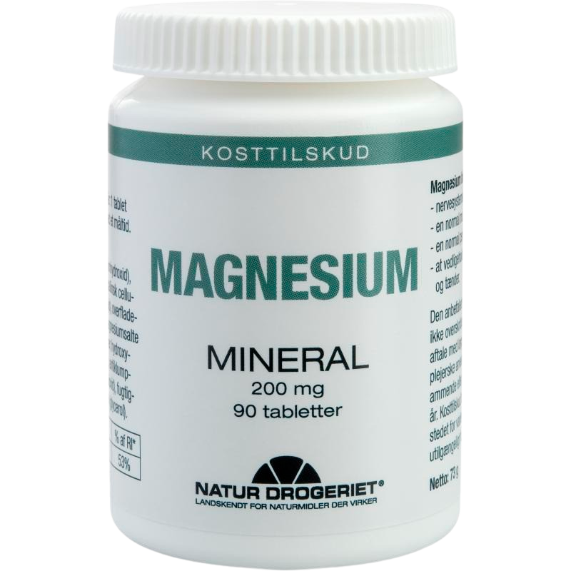 Se Magnesium 200 mg 90 tab fra Natur Drogeriet hos Helsehelse.dk