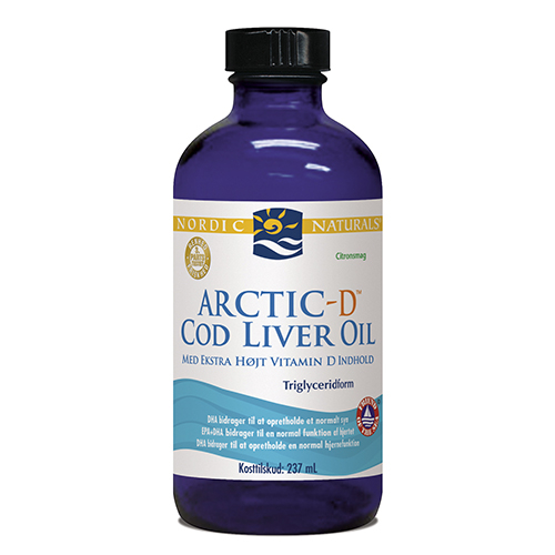 10: Torskelevertran +D citrus Cod liver oil 237ml fra Nordic Naturals