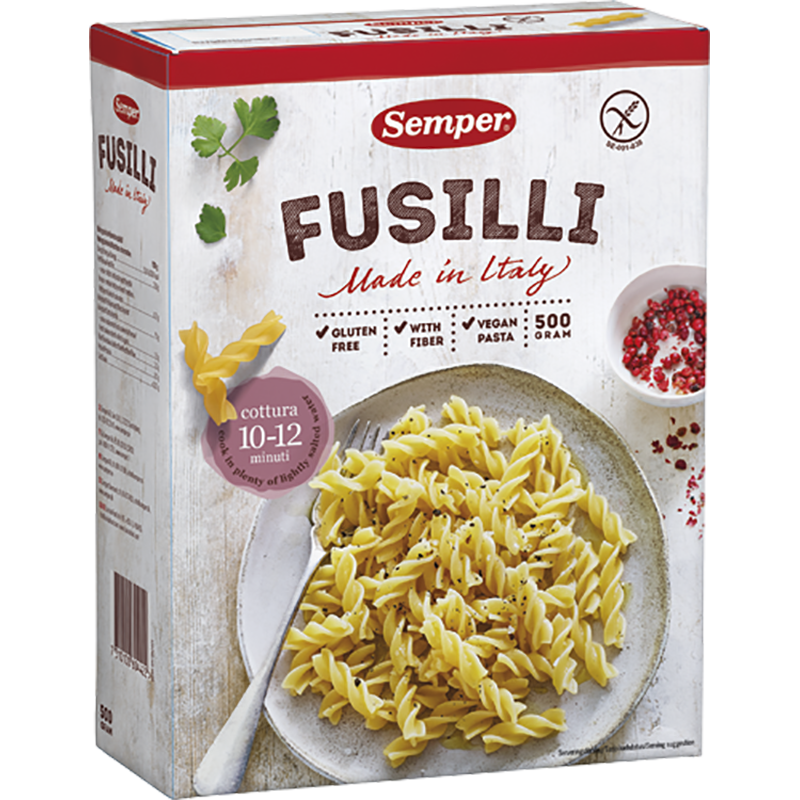 Pasta Skruer Glutenfri 500gr Semper