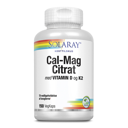 Calcium Magnesium + D Og K2 Vitamin 150 Kap Fra Solaray