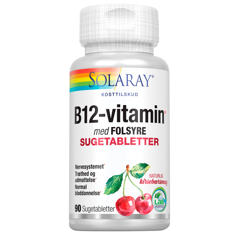 B 12 vitamin med folsyre sugetab. 90 tab