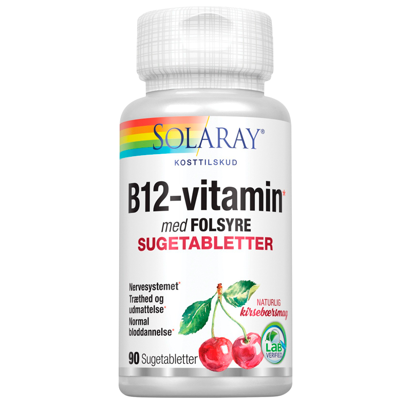 B 12 Vitamin Med Folsyre Sugetab. 90 Tab