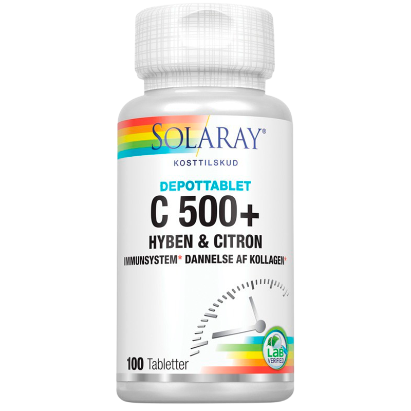 Billede af C-vitamin C 500 + hyben/citron 100tab fra Solaray