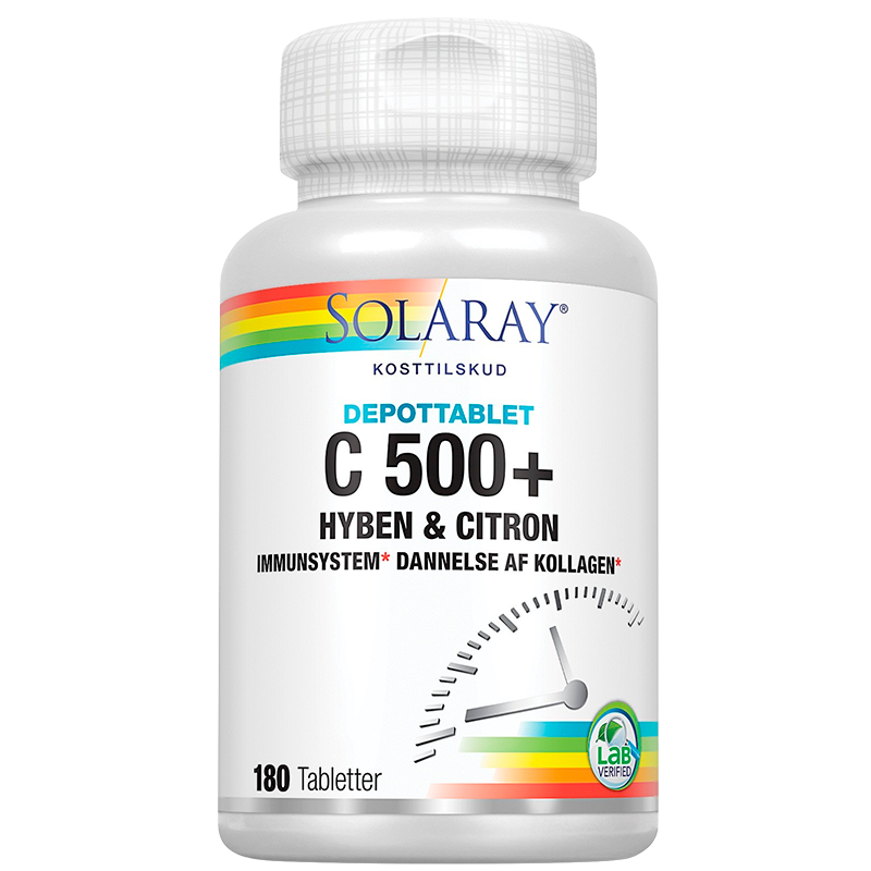 C500 + Hyben Og Citron 180tab Fra Solaray