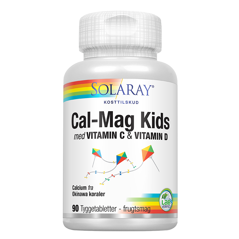  Cal-Mag Kids tygge med D frugtsmag 90 tab fra Solaray