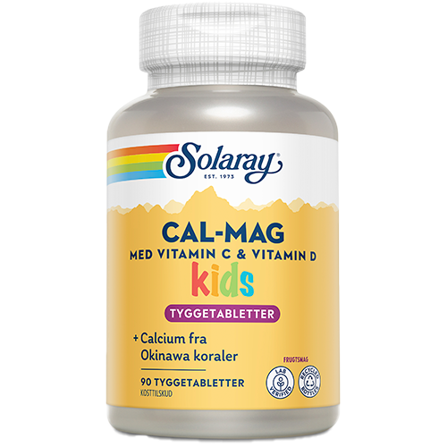 Se Cal-Mag Kids tygge med D frugtsmag 90 tab fra Solaray hos Helsehelse.dk