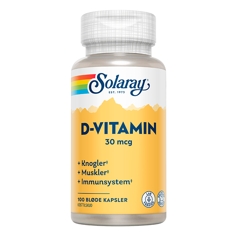 Billede af D-vitamin 30 mcg 100kap fra Solaray
