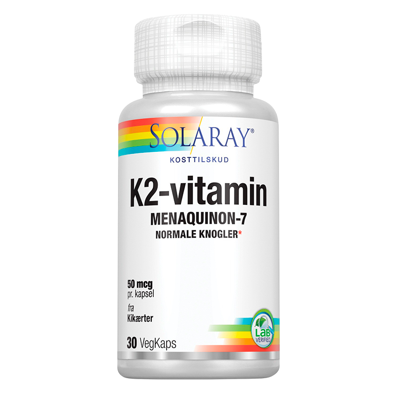 K2-Vitamin 50 Mcg 30kap Fra Solaray