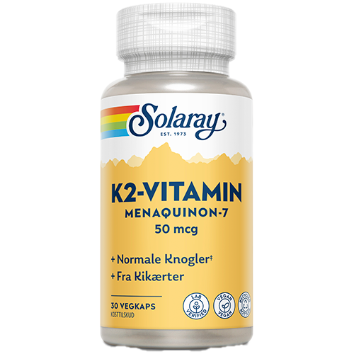 Se K2-vitamin 50 mcg 30kap fra Solaray hos Helsehelse.dk
