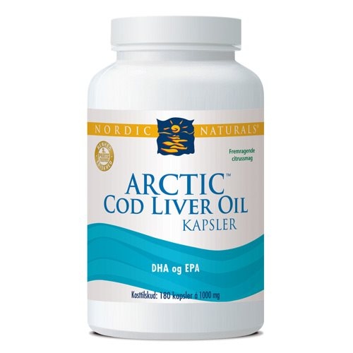  Torskelevertran citrus Cod liver oil 180 kap fra Nordic Naturals