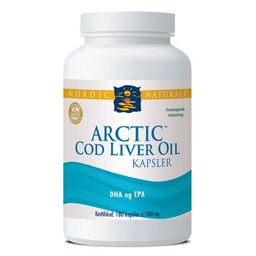 Torskelevertran citrus Cod liver oil 180 kap fra Nordic Naturals thumbnail